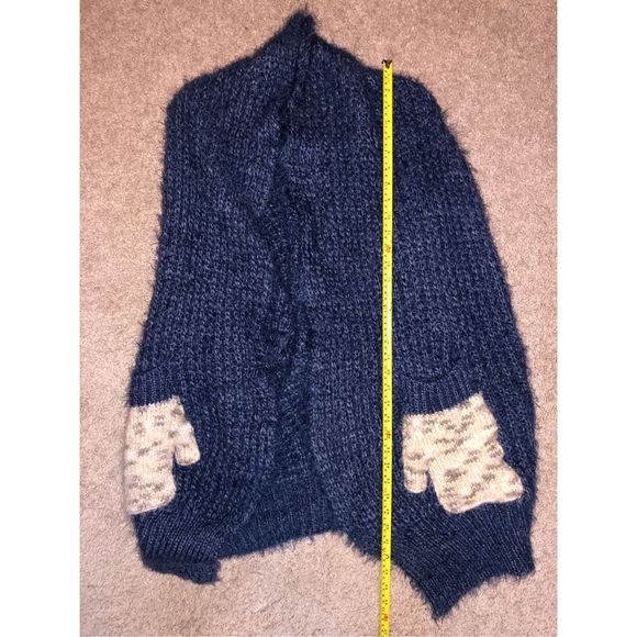 Patrizia Pepe Navy Blue Italian Wool Shrug w/Mitten Pockets One Size, MSRP $228 - Picture 9 of 10